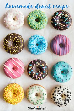 there are many different donuts on the table