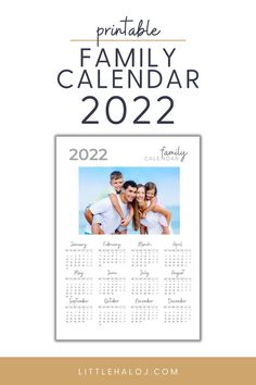 the printable family calendar for 2012 is shown in white and gold with an image of two