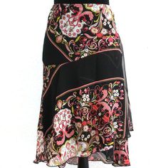 Wrapper, Pink/Black Floral Midi Skirt, Double Layers New Without Tags, Never Worn. (Made In Usa) Labels: Wrapper Size: Xl Material: 100% Polyester Elastic Waist Provides Stretch, Measurement About: Waist 34", Long 27", Beautiful, Soft, Flowing, Fashion, Nice For Summer, Night Party, Dance Club. Feminine Black Party Skirt, Feminine Black Skirt For Spring, Black Floral Midi Skirt, Summer Night Party, Dance Club, Party Dance, Floral Midi Skirt, Night Party, Summer Night