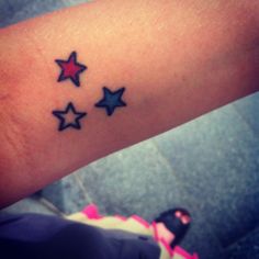 a woman's arm with three stars on it