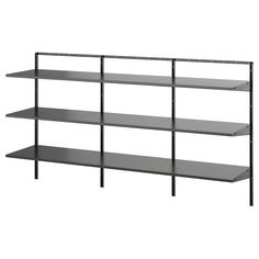 an empty shelf with four shelves on each side