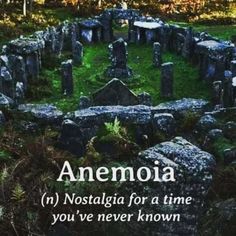 an old stone circle with the words amenoia in it