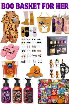 halloween gifts for her with text that reads boo basket for her