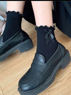 ❤︎Mello Frill Side Ribbon Socks❤︎ Ribbon Socks, Frill Socks, Black Converse, No Frills, Converse, Ribbon, Socks, White, Black