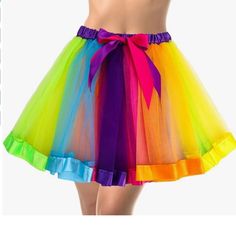 Women's Rainbow Tulle Tutu Skirts Adult 80s Tutu Skirt Party Dance Skirt Spring Party Skirted Petticoat, Spring Costume Party Ruffled Petticoat, Party Mini Skirt Petticoat, Rainbow Skirt For Spring Party, Pink Rave Party Bottoms, Pink Rave Bottoms For Party, Spring Costume Party Ruffled Skirt, Pink Bottoms For Costume Party In Summer, Pink Bottoms For Summer Costume Party