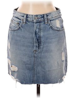 Boyish Denim Skirt Size: 28 Bottoms - used. 70% COTTON, 30% RECYCLED COTTON | Boyish Denim Skirt: Blue Bottoms - Size 28 High Rise Distressed Light Wash Denim Skirt, High Rise Distressed Medium Wash Skirt, Distressed Blue Mini Skirt, Distressed High Rise Light Wash Skirt, High Rise Washed Blue Skirt, High Rise Distressed Light Wash Skirt, High Rise Distressed Dark Wash Skirt, Distressed Light Wash Cutoff Skirt, Distressed Medium Wash Mid-rise Skirt