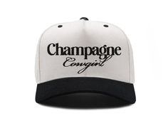 Grab your new favorite Cowgirl Trucker Hat for summer with our "Champagne Cowgirl" SnapBack two tone hat.  --Structured, flat visor or curve the brim for a more a more curved hat look-- For a Red Five Panel Version, check out https://payrespects.etsy.com/listing/1734748843 ---------------------- Product Details: Premium wool-blended snapback for luxurious look. 6-panel structured cap with classic green undervisor. Contrasting plastic snapback closure, eyelets, and top button with 8-rows of stitc Party Snapback Hat With Curved Brim, Summer Party Snapback Hat, Adjustable Curved Brim Snapback Hat For Party, Adjustable Baseball Cap With Curved Brim For Party, White Adjustable Baseball Cap For Party, Adjustable Snapback Baseball Cap For Party, Champagne Cowgirl, Hat For Summer, Hat Western