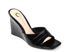 Journee Collection Vivvy Wedge Sandal - Free Shipping | DSW Wedge Dress, Sassy Style, Simple Band, High Wedges, Black Pumps Heels, Womens Sandals Wedges, Black Wedge Sandals, Wedge Pumps, Shoe Carnival