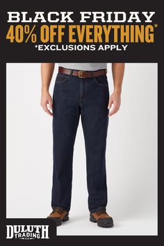 Ballroom® 5 Pocket Jeans have a hidden crotch gusset for ease when you bend and stoop. Relaxed styling and triple reinforced seams for tough work. Classic Dark Wash Bottoms With Side Pockets, Mens Ballroom, 5 Pocket Jeans, Duluth Trading Company, Fire Hose, Easy Sides, Duluth Trading, Relaxed Fit Jeans, Pocket Jeans