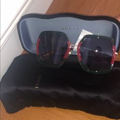 Green/Red Gucci Sunglasses Red Gucci Sunglasses With Uv Protection, Gucci Red Sunglasses With Uv Protection, Designer Red Gucci Sunglasses, Elegant Green Gucci Sunglasses, Luxury Green Gucci Sunglasses, Luxury Multicolor Sunglasses With Mirrored Lenses, Luxury Multicolor Mirrored Sunglasses, Gucci Multicolor Sunglasses, Gucci Luxury Multicolor Sunglasses