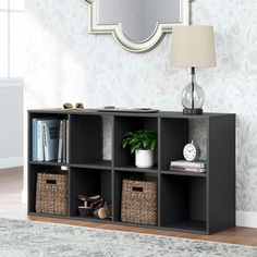 Elevate your space with the Signature Design by Ashley Langdrew 8-Cube Organizer, a seamless blend of style and utility. This piece is meticulously crafted to enhance any room with its matte black finish and subtle replicated wood grain.

- Material: Wood
- Color: Matte Black
- Features: 8 storage cubes

Ideal for organizing books, decorative items, or knickknacks, this organizer promises not only to declutter your space but also to add a touch of elegance. Whether placed in a living room, offic Cube Tv Stand Ideas, 9 Cube Organizer Ideas Decor, Cubby Shelf Decor, Cube Shelf Ideas, Cube Organizer Ideas Bedroom, 8 Cube Organizer, Cube Storage Unit, Tv Stand Decor, Cube Shelves