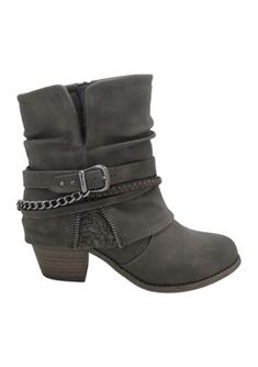 These chic and versatile booties from Jellypop are a must-have for the modern woman. Crafted from high-quality faux leather, they offer both durability and a luxurious feel. The chunky heel provides a comfortable lift, while the zip closure ensures a secure and snug fit. With their timeless design, these booties can be effortlessly paired with a variety of outfits, making them a versatile addition to any wardrobe. | Jellypop Women's Rayve Boots, Grey, 6.5M Of Outfits, Motorcycle Boots, Chunky Heel, Boot Shoes Women, Chunky Heels, Modern Woman, Snug Fit, Timeless Design, The Modern