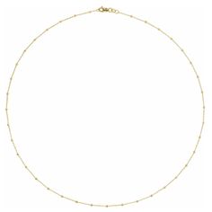 Our Solid Gold Satellite Necklace is a dainty forever piece you'll love for years to come. Wear it everyday, all day. It's the perfect piece to layer and looks equally as sweet worn solo. DETAILS Solid 14kt gold Available in 16, 18 and 20 inches long Model wearing 16 inches long Wear it layered with our Diamond Solitaire Necklace. Check out our collection of fine jewelry, perfect for treating yourself! Dainty Station Necklace With Cable Chain As Gift, Dainty Station Necklace With Cable Chain For Gift, Dainty Cable Chain Station Necklace As Gift, Dainty Station Necklace With Satellite Chain, Delicate Satellite Chain Necklace, Minimalist 14k Gold Station Necklace With Delicate Chain, Dainty 14k Gold Station Necklace As Gift, Dainty 14k Gold Station Necklace For Gift, Dainty Everyday Necklace With Satellite Chain