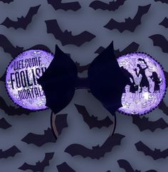 Welcome Foolish Mortals...to your own set of Haunted Mansion Inspired Ears! These Ears are handmade by me, start to finish, and are not found in the parks or stores.  As these items are made to order, they may take up to 4 weeks to receive. However, rush orders available, see shipping options at checkout. Welcome Foolish Mortals, Diy Disney Ears, Foolish Mortals, Diy Mickey Ears, Disney Ears, Disney Diy, Haunted Mansion, Mickey Ears, Head Band