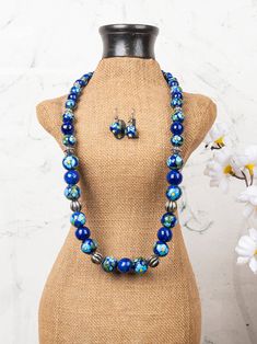 Knobco brings to you a beautiful range of blue pottery bead jewelry. Entrancing & captivating to set the mood for occasions whenever you adorn yourself with it.Go trendy with this necklace, which can be worn on both casual and ethnic outfits.Collection: EthnicType: Fashion JewelleryBase Material: Blue Pottery Bead & Nickel free MetalIdeal For: Women, GirlsSales Package: 1 Necklace, 1 pair of EarringsDelivery time is normally 10 to 12 business days.Want to see more from our Knobco Shop?View our f Pottery Jewellery, African Necklaces, Full Blue, Beautiful Range, Wedding Mugs, Set The Mood, African Necklace, Decorative Knobs, Blue Pottery