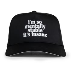 PRICES MAY VARY. MADE IN AMERICA - I'm So Mentally Stable Its Insane Embroidered On The front. With High-Quality Materials, This Adjustable Hat Is Durable, Breathable, and Easy to Clean. It's The Perfect Accessory for Anyone Who Loves to Make a Bold Statement With Their Fashion. FUNNY DESIGN - Make a Statement With Our Eye-Catching Hat Featuring a Clever Phrase and Iconic Logo Design of Things You Love. Show Off Your Unique Sense of Style and Humor or Give It as a Funny Gift. UNISEX DESIGN - The Mentally Stable, Silly Hats, Hat Party, Fashion Funny, Funny Hats, Cute Lazy Day Outfits, Hat Design, Lazy Day Outfits, Men Hats