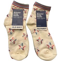 - You Get 2 Packs Of 3 Pairs Of Quarter Crew Socks -Machine Wash Cold Tumble Dry Low - Seam At Toe And Heel For Comfort Fit -New Packs -Never Worn Navy Socks, Pretty Socks, Silly Socks, Animal Socks, Vintage Socks, Navy Accessories, Funky Socks, Fun Socks, Fire Fits