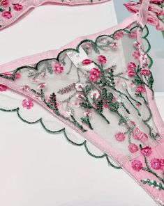 Pink Floral Lingerie Set Wave Trim – Self Care Shop Feminine Pink Sets With Floral Embroidery, Feminine Pink Floral Embroidered Sets, Sheer Pink Bra For Summer, Feminine Fitted Sets With Lace Trim, Feminine String Bra With Delicate Lace, Feminine Pink Sheer Bra, Pink Lace Trim Bra For Wedding, Pink Lace Trim Wedding Bra, Wedding Bra With Pink Lace Trim