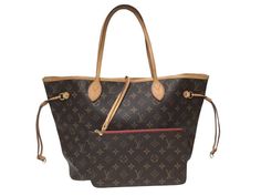 ELITE PAWN & JEWELRY LOUIS VUITTON NEVERFULL MM - MONOGRAM WITH POUCHETTE Description: LOUIS VUITTON NEVERFULL MM MONOGRAM WITH POUCHETTE BROWN - DARK, LEATHER, TOTE. W:31CM H:27.5CM D:16CM, SMALL MARKS HERE AND THERE FROM NORMAL USED, NOTHING MAJOR. INSIDE BAG HAS A STAIN, CHECK PHOTOS. CERTIFICATE OF AUTHENTICITY FROM ENTRUPY Details Additional Details for eCommerce LOUIS VUITTON NEVERFULL MM MONOGRAM RED INTERIOR WITH POUCH Condition Rating 92% - Very Good Condition – May show very minimal signs of wear due to normal use. It may include small marks, light corner wear, hardware scratches, or light interior spots. It may have original packaging, dust bag and may have original tags. Material Leather Handbag Type Tote, Shopper Dust Bag No, does not include the original dust bag Original Bra Mm Monogram, Neverfull Mm Monogram, Louis Vuitton Neverfull Mm, Inside Bag, Red Interior, Neverfull Mm, Red Interiors, Vuitton Neverfull, Vintage Accessories