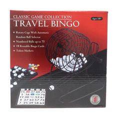 the game collection travel bingo is in its box