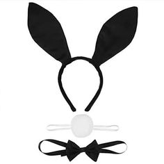 the bunny ears and headbands are black