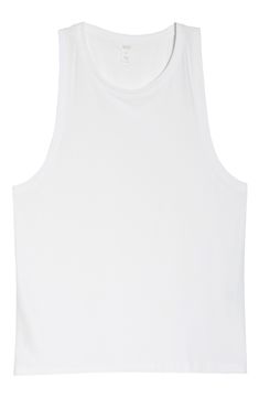 Radiate zen from the inside out with this supersoft tank featuring a stretchy knit and roomy fit. 23 1/2" length (size Medium) Crewneck 94% polyester, 6% elastane Machine wash, tumble dry Made in the USA of imported fabric Relaxed Fit Tank Top With Dropped Armholes For Athleisure, Sleeveless Seamless Activewear With Minimal Stretch, Versatile Everyday Tops With 4-way Stretch, Sporty Muscle Tee For Everyday, Minimal Stretch Solid Sleeveless Activewear, Relaxed Fit Muscle Tee Tank In Athleisure Style, Relaxed Fit Muscle Tee Tank For Athleisure, Athleisure Tank Top For Yoga With Relaxed Fit, Sleeveless Athleisure Tank Top For Everyday