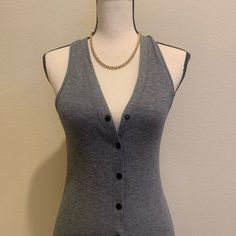 Rag & Bone Xs Grey Sleeveless Dress With Black Snaps. Also Cute Worn Over Shorts And White Tee As A Long Cardigan. Never Worn. No Snags And Looks Brand New. Gray Fitted Sleeveless Mini Dress, Fitted Gray Sleeveless Mini Dress, Fitted Sleeveless Gray Mini Dress, Gray Sleeveless Mini Dress For Night Out, White Tee, Long Cardigan, Dresses Xs, Rag & Bone, Black Gray