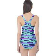 Size: XS Whale Fish, Blue Shark, Swimsuit Sale, Womens Camisoles, Floral One Piece, Rose Shop, Fish Scales, Beachwear For Women, One Piece For Women