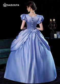 Blue Fairytale Lady Cinderella Marie Antoinette Dress Theater Costume     Condition: Brand New   Color:  As Picture   Material: Satins   Silhouette: Ball Gown   Sleeve Length: Short Sleeve   Dresses Length:Floor-Length   Neckline: Square Collar   Decoration: Lace   Style: Vintage   Includes: Dress     Whether you're looking for a Revolutionary,Regency,Early Victorian,Pioneer Women,Old West,Civil War Era,Polonaise Sets,Bustle Eras,Victorian Era,Edwardian Era Dresses Clothing or Historica Blue Princess Dress For Debutante Ball, Blue Princess Dress With Fitted Bodice, Fairytale Style Fitted Dress For Debutante Ball, Fitted Fairytale Dress For Debutante Ball, Fairytale Blue Dresses For Debutante Ball, Fairytale Style Dresses For Debutante Ball, Fitted Princesscore Prom Dress, Light Blue Fitted Princess Dress, Fitted Fairytale Ball Gown Dress