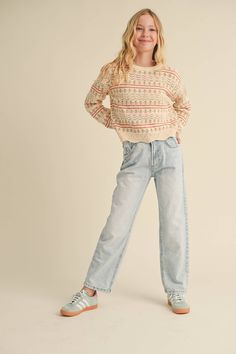 This open floral pattern pointelle pull over sweater is perfect wear with Jeans or skirts. Perfect for everyday wear or special occasions. Pull Over Sweater, Pointelle Knit, Knit Sweater, Knitted Sweaters, Floral Pattern, Special Occasion, Everyday Wear, Knitwear, Knitting