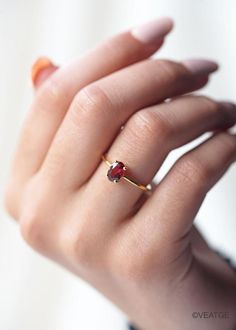 Classic Gemstone Birthstone Ring As Gift, Modern Gold Ruby Ring As Gift, Classic Birthstone Ring With Gemstone For Gift, Modern Gold Ruby Ring For Gift, Modern Rings With Birthstone For Gifts, Minimalist Solitaire Birthstone Ring As Gift, Classic Birthstone Ring As A Gift, Modern Birthstone Rings For Gifts, Classic Open Birthstone Ring As Gift