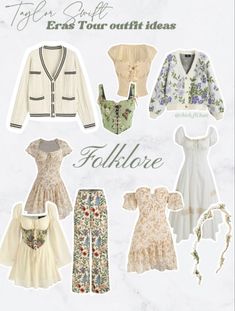 Taylor Swift eras tour outfit inspo folklore Taylor Eras Tour Outfits Folklore, Eras Tour Fits Folklore, Taylor Swift Clothing Style, Taylor Swift Concert Outfit Simple, Taylor Swift August Outfit, Taylor Swift Eras Outfits Folklore, Taylor Folklore Era Outfits, Taylor Swift Song Outfit Ideas, Taylor Swift Concert Outfit Eras Tour Folklore