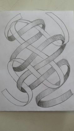 a piece of paper that has some kind of design on it and is drawn in pencil