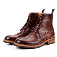 Men's English Boots The upper, fashioned out of sturdy full-grain leather, is detailed with impressive ornamentation. Every hole of the broguing is precise, the placement of the swooping wingtip and pinking is exact. Fine points which really shine on these boots which exemplify how well form can meet function. Stylish Men's Leather Boots It’s worth the effort to create a handsome and timeless boot you can wear with suits, chinos and cool jeans. Stitched soles are the mark of quality footwear. Wi Custom Leather Boots, Classic Brown Moto Boots For Formal Occasions, Brown Classic Moto Boots For Formal Occasions, Classic Brown Formal Moto Boots, Brown Goodyear Welted Wingtip Lace-up Boots, Wingtip Chukka Boots With Brogue Detailing For Derby, Wingtip Brogue Chukka Boots For Derby, Business Wingtip Lace-up Boots With Brogue Detailing, Brown Plain Toe Moto Boots For Formal Occasions