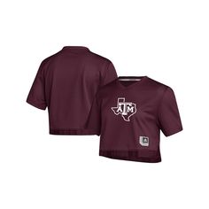 Your tailgate aesthetic is about to get a major boost with this Texas A&M Aggies cropped jersey from adidas. Constructed with Primegreen fabric technology for a clean, sporty feel, this jersey features a crop top design to go along with classic Texas A&M Aggies graphics and colors. This piece of gear allows you to focus on both your fandom and your style all in one.Your tailgate aesthetic is about to get a major boost with this Texas A&M Aggies cropped jersey from adidas. Constructed with Primeg Tailgate Aesthetic, Crop Top Design, Cropped Jersey, Adidas Short, Crop Top Designs, Texas A&m, Top Design, Mesh Fabric, Adidas Women