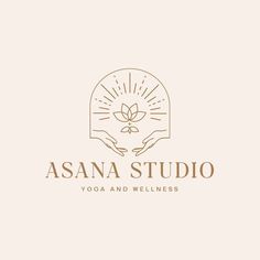 the logo for asana studio, yoga and well - being center in new york