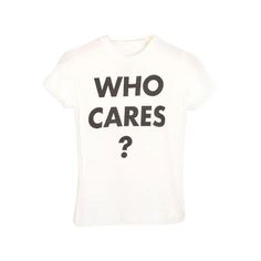 Epic, Vintage Early 2000's Moschino baby tee style T-shirt, with loud 'WHO CARES' slogan printed across the front. MADE IN ITALY Features: Rounded neckline Short sleeves Fitted Shape Novelty Logo 'Moschino' spell out on reverse 100% Cotton Measurements given in inches: Pit to Pit: 16.5'' Nape to Hem: 23'' Recommended Size: UK6-8 / Small Condition 8/10 - Minor age related wear