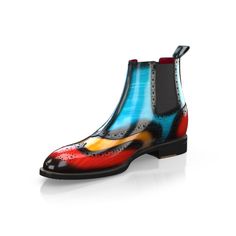 Men`s Luxury Boots 50594 | Girotti Multicolor Leather Boots With Rubber Sole, Multicolor Leather Boots, Multicolor Leather Boots With Snip Toe, Jack G, Luxury Boots, Walking On Clouds, Chelsea Boots Men, Mens Shoes Boots, Green Shoes