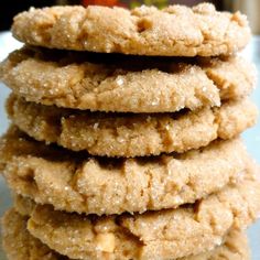 a stack of cookies sitting on top of a white plate