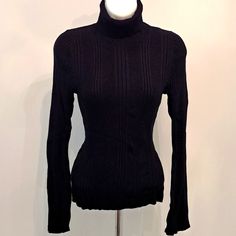 Nwot Marciano Black Shimmer Sweater Premium Stretch Size M Black Fitted Turtleneck Outerwear, Fitted Black Turtleneck Outerwear, Fitted Solid Turtleneck Outerwear, Fitted Black Long Sleeve Sweater, Fitted Black Turtleneck Sweater, Fitted Cable Knit Turtleneck Top, Classic Black Ribbed Outerwear, Black Fitted Turtleneck Sweater, Fitted Black Cable Knit Sweater