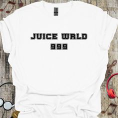 Celebrate the legacy of Juice WRLD with this exclusive t-shirt, featuring unique artwork inspired by the iconic rapper and songwriter. Perfect for fans who want to honor his music and style, this high-quality tee is crafted from soft, durable fabric for a comfortable fit. Whether you're attending a concert, hanging out with friends, or just enjoying some downtime, this Juice WRLD shirt is a must-have addition to your wardrobe. Available in all sizes, it's the perfect gift for any Juice WRLD fan. Juice Weld Shirt, Cute Everyday Outfits, Unique Artwork, Everyday Outfits, Songwriting, Juice, Hip Hop, Comfort Fit, Perfect Gift