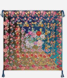 From JOHNNY WAS&#x2C; this scarf features:Square scarfSilkMulti-floral printTassles on cornersApprox. 44" L x 44" WHand wash onlyOne sizeImported. Silk Square Scarf, Christmas Delivery, Johnny Was, Dillard's, Square Scarf, Scarf Wrap, Scarf Accessory, Floral Prints, Embroidery