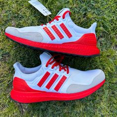 Adidas Ultraboost Dna X Lego Colors White Red Size 9.5 H67955 Red Adidas Training Sneakers, Red Adidas Sneakers For Training, University Red Running Shoes With Boost Midsole, Adidas Red Sneakers With Boost Midsole, Red Custom Running Sneakers With Boost Midsole, Red Sneakers With Boost Midsole For Running, Red Running Sneakers With Boost Midsole, Red Lace-up Running Shoes With Boost Midsole, Adidas Red Sneakers For Light Sports