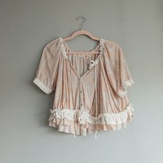 Nwot Excellent Condition! Please Comment If You Have Any Questions! Pink Bohemian Tops For Daywear, Bohemian Pink Tops For Daywear, Pink Bohemian Daywear Tops, Pink Summer Tops With Lace Trim, Summer Pink Tops With Lace Trim, Peach Tops For Spring Daywear, Pink Bohemian Blouse For Daywear, Vintage Pink Top For Day Out, Vintage Pink Tops For Day Out