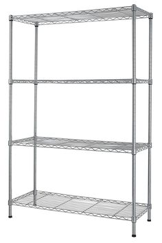 three tier shelving unit with four shelves