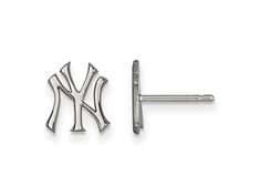 Rhodium over sterling silver polished MLB licensed New York Yankees extra small stud earrings from LogoArt. Measures approximately 0.35"L x 0.31"W and have post and push back clasps. Men Earrings Studs, Best Earrings For Men, Man Fits, Xoxo Jewelry, Mens Earrings, Earrings Men, Bad Man, Mens Earrings Studs, Earring Inspo