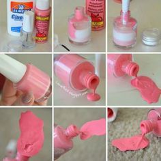 the steps to make pink nail polish