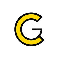 the letter g in black and yellow