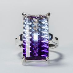 "💜 Discover the Luxurious Beauty of our Large Amethyst Silver Ring, a handcrafted cocktail ring designed for those who appreciate bold and unique jewelry. This stunning piece, featuring a large faceted amethyst, is the perfect birthstone gift for February and a standout accessory for any special occasion. 💍✨ 🌟 Premium Materials 🌟 Material: Crafted from high-quality solid 950 silver, authenticated with the JR950MX purity mark. This silver jewelry piece ensures durability and a timeless aesthe Luxury Purple Rings For Party, Luxury Purple Party Rings, Formal Amethyst Rings With Vs Clarity, Luxury Rectangular Amethyst Ring For Gift, Luxury Rectangular Amethyst Ring As A Gift, Luxury Rectangular Amethyst Ring Gift, Purple Gemstone Rings For Party, Formal Amethyst Ring With Vs Clarity, Purple Gemstone Party Rings