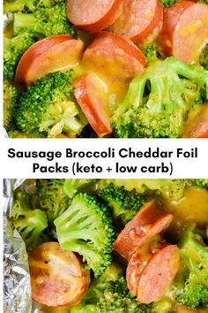 sausage broccoli cheddar foil packets ketchup and low carb